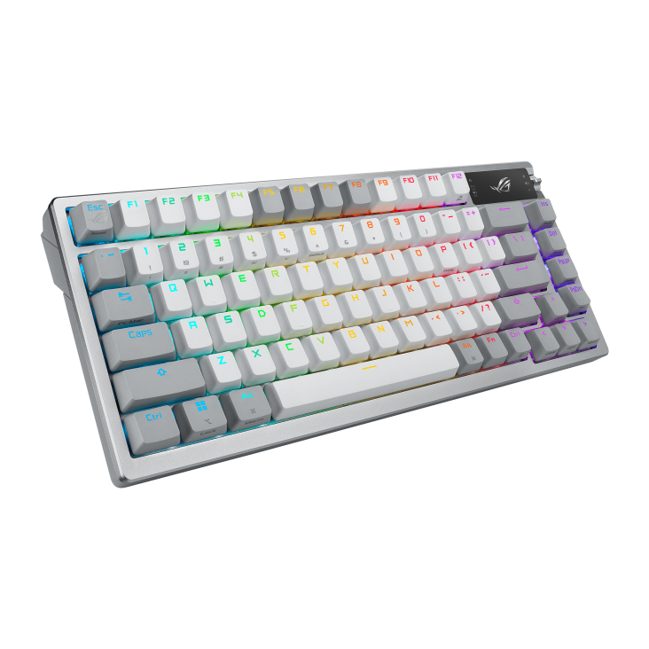 ASUS M701 ROG Azoth 75 Wireless DIY Custom, OLED display, Hot-Swappable ROG NX Red Switches, PBT Keycaps, Arabic White Gaming Keayboard