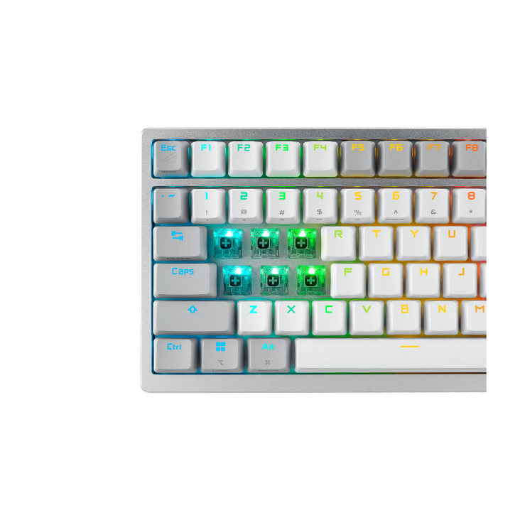 ASUS M701 ROG Azoth 75 Wireless DIY Custom, OLED display, Hot-Swappable ROG NX Red Switches, PBT Keycaps, Arabic White Gaming Keayboard