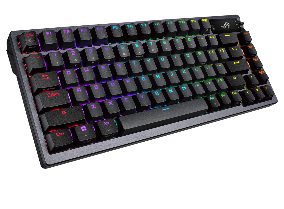 ASUS M701 ROG Azoth 75 Wireless DIY Custom, OLED display, Hot-Swappable ROG NX Red Switches, PBT Keycaps, Arabic Black Gaming Keayboard