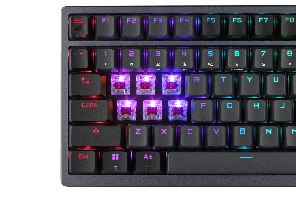 ASUS M701 ROG Azoth 75 Wireless DIY Custom, OLED display, Hot-Swappable ROG NX Red Switches, PBT Keycaps, Arabic Black Gaming Keayboard