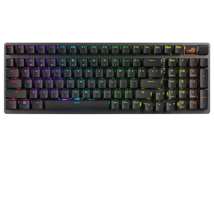 Asus ROG STRIX SCOPE II 96 Wireless, tri-mode connection, Snow & Storm mechanical switches, Black Keyboard