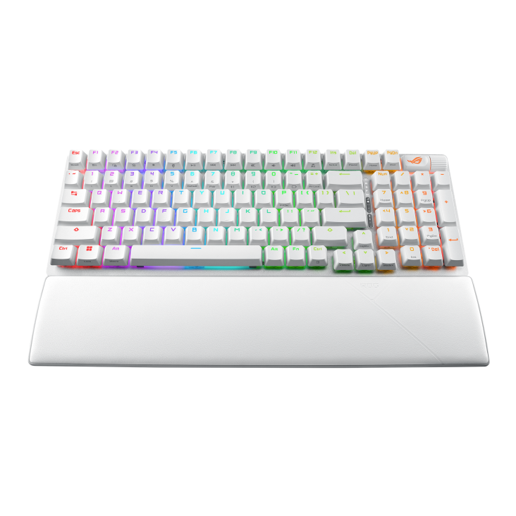 Asus ROG STRIX SCOPE II 96 Wireless, tri-mode connection, Snow & Storm mechanical switches, WHITE Keyboard