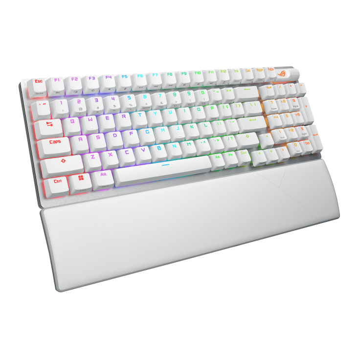 Asus ROG STRIX SCOPE II 96 Wireless, tri-mode connection, Snow & Storm mechanical switches, WHITE Keyboard