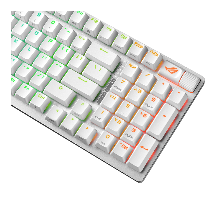 Asus ROG STRIX SCOPE II 96 Wireless, tri-mode connection, Snow & Storm mechanical switches, WHITE Keyboard