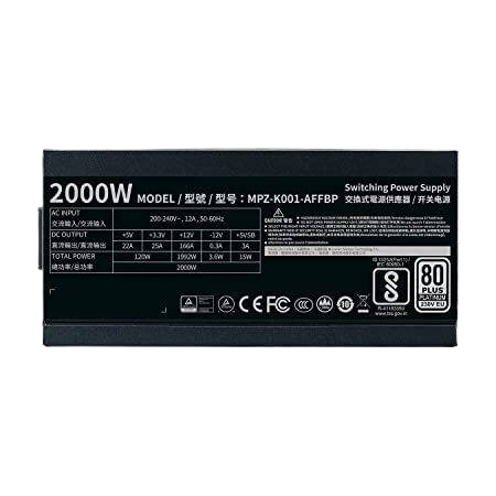 Cooler Master M2000 Platinum Full-Modular 80 PLUS Certified High Wattage ATX PSU