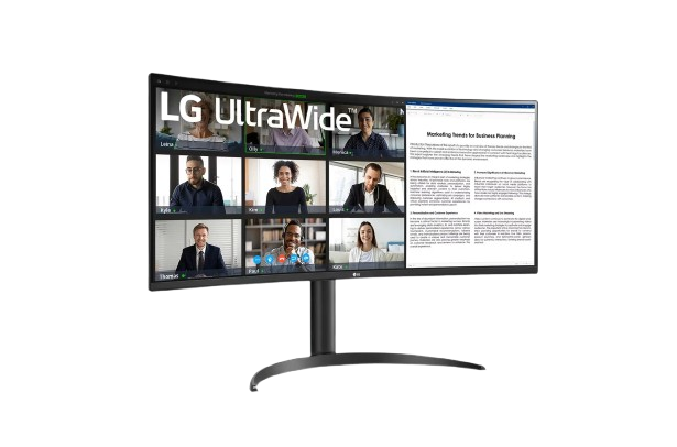 LG 34" WQHD (3440 x 1440) Curved, 99% sRGB, HDR10, 100Hz, Borderless One Click Stand & Adjustable Stand Monitor