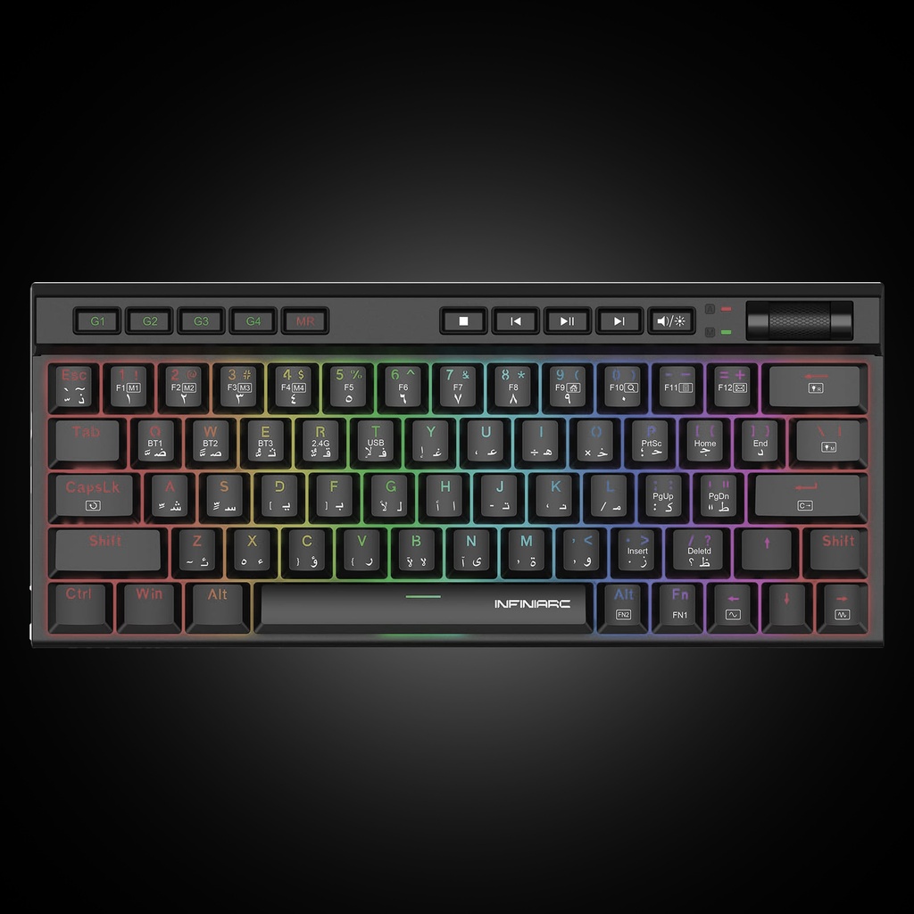 Infiniarc K552 Pro Mechanical Wireless Gaming Keyboard, RGB control, Type C, 60%  