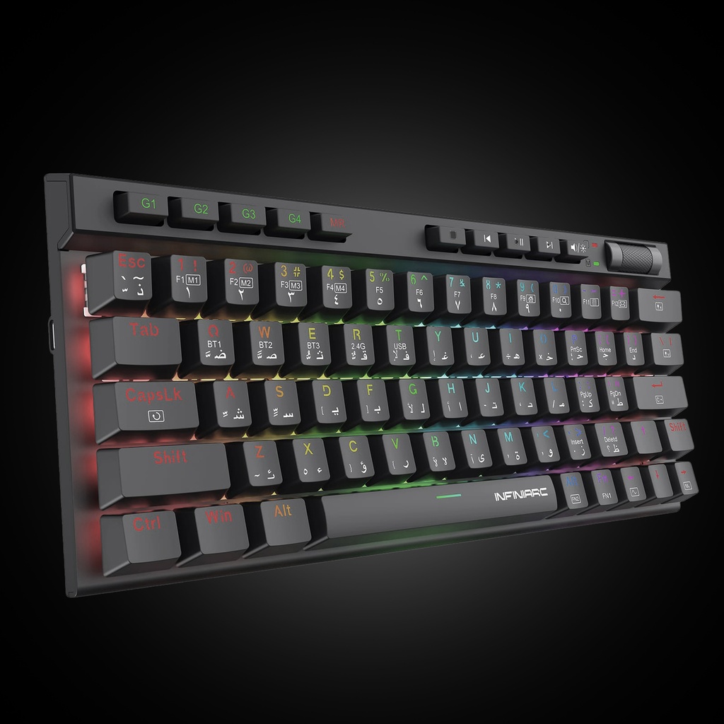 Infiniarc K552 Pro Mechanical Wireless Gaming Keyboard, RGB control, Type C, 60%  
