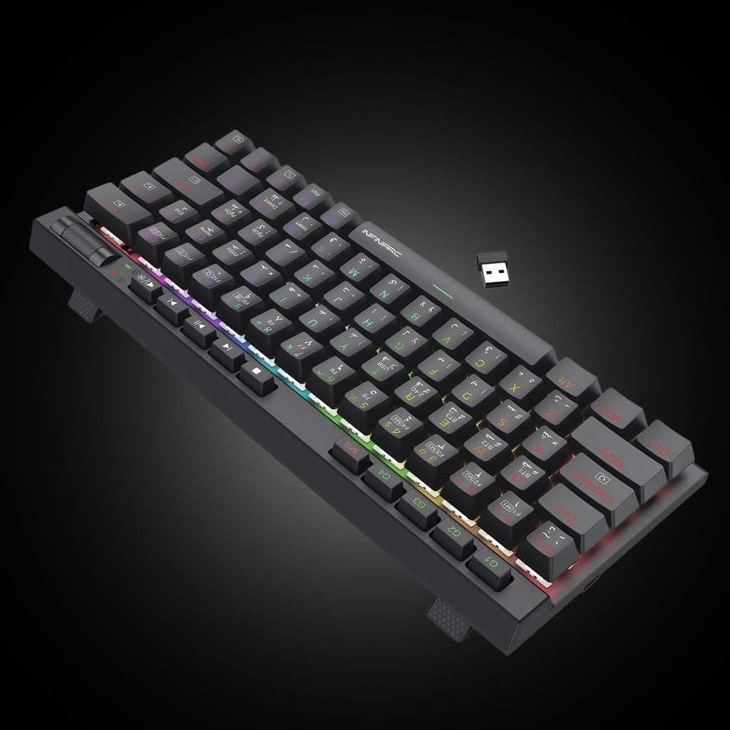 Infiniarc K552 Pro Mechanical Wireless Gaming Keyboard, RGB control, Type C, 60%  