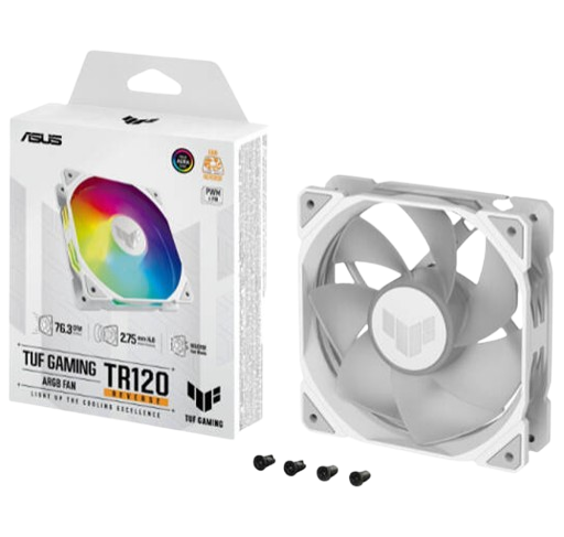 ASUS TUF Gaming TR120 ARGB Reverse Fan - Single Pack WHITE