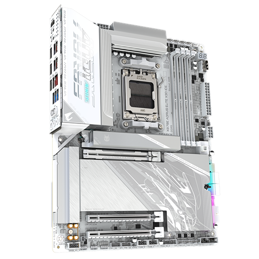 Gigabyte X870E AORUS ELITE X3D ICE, Wi-Fi 7, AM5, ATX DDR5 ICE White Motherboard