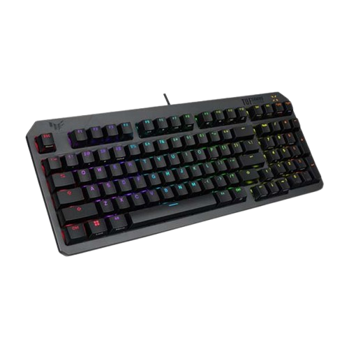 ASUS TUF Gaming K3 Gen II, compact 97-key layout, optical-mechanical RGB switches, dampening foam, waterproofing, Aura Sync compatible Black Gaming keyboard
