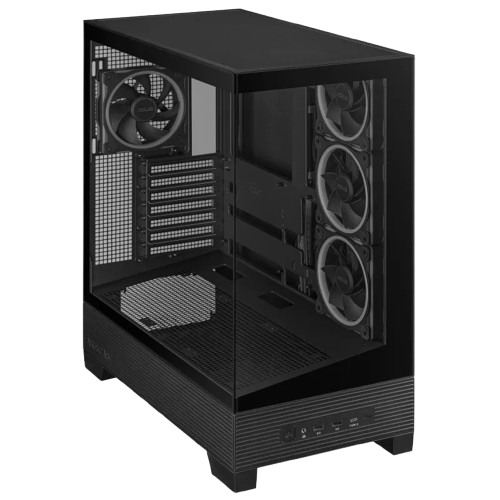 Asus A31 PLUS, ARGB Built-in Fans, Black Mid Tower ATX PC Case