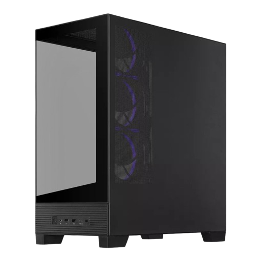 Asus A31 PLUS, ARGB Built-in Fans, Black Mid Tower ATX PC Case