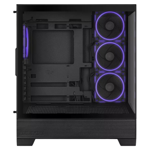Asus A31 PLUS, ARGB Built-in Fans, Black Mid Tower ATX PC Case