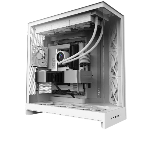 NZXT H9 Flow Dual-Chamber ATX Mid Tower White Gaming Case