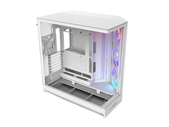 NZXT H9 Flow RGB Dual-Chamber ATX Mid Tower White Gaming Case 