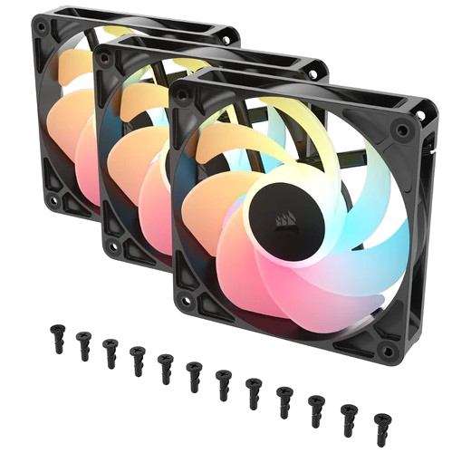 Corsair RS120-R ARGB 120mm Reverse Flow PWM Black Triple Fan Pack