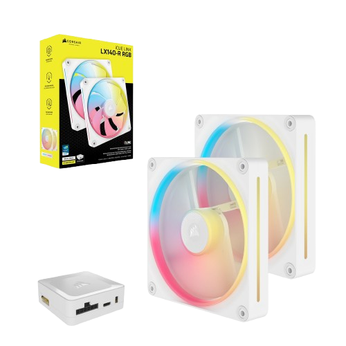 Corsair iCUE LINK LX140-R RGB 140mm PWM Reverse White Fans Starter Kit
