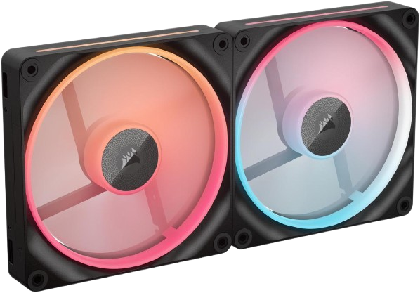 Corsair iCUE LINK LX140-R RGB 140mm PWM Reverse Black Dual Fans Starter Kit