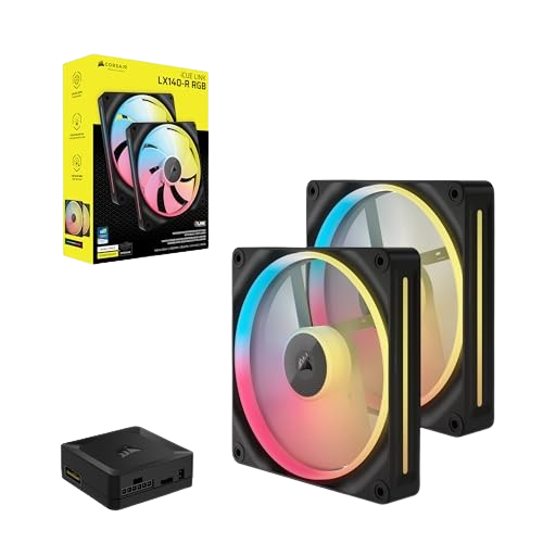 Corsair iCUE LINK LX140-R RGB 140mm PWM Reverse Black Dual Fans Starter Kit
