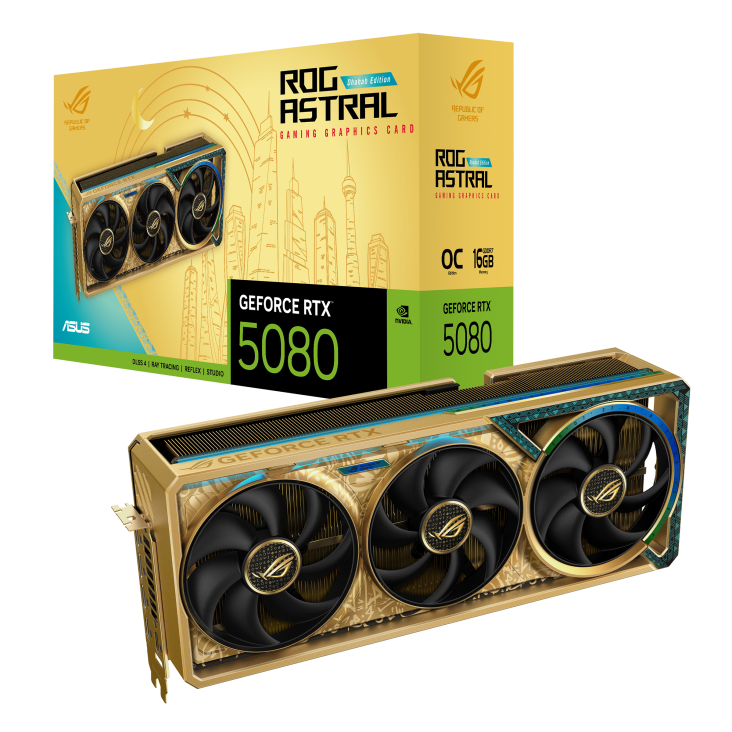 Asus ROG Astral Dhahab CORE GeForce RTX 5080 OC Edition Gold GPU