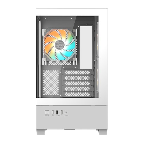 Gigabyte C201 PANORAMIC ICE, 3 ARGB fans Included, Mid Tower White Gaming Case