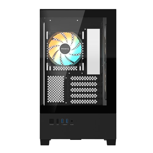 Gigabyte C201 PANORAMIC ICE, 3 ARGB fans Included, Mid Tower M-ATX, Black Gaming Case