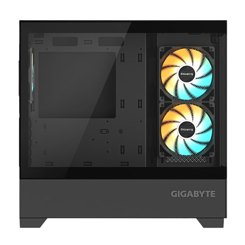 Gigabyte C201 PANORAMIC ICE, 3 ARGB fans Included, Mid Tower M-ATX, Black Gaming Case