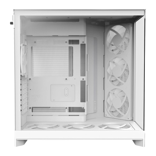NZXT H9 Flow RGB Dual-Chamber ATX Mid Tower, 7 Built in fans White Gaming Case