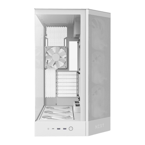 NZXT H9 Flow RGB Dual-Chamber ATX Mid Tower, 7 Built in fans White Gaming Case