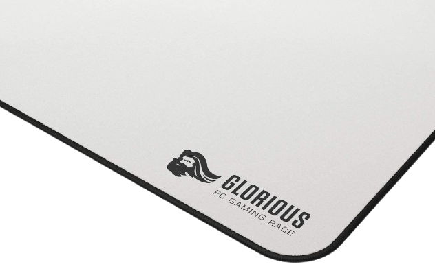 Glorious XL Gaming Mouse Mat/Pad - Large, Wide (XL) White Cloth Mousepad, Stitched Edges | 16"x18" (GW-XL)