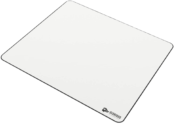 Glorious XL Gaming Mouse Mat/Pad - Large, Wide (XL) White Cloth Mousepad, Stitched Edges | 16"x18" (GW-XL)