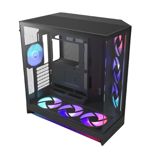 NZXT H9 Flow RGB Dual-Chamber ATX Mid Tower, 7 Built in fans Black Gaming Case