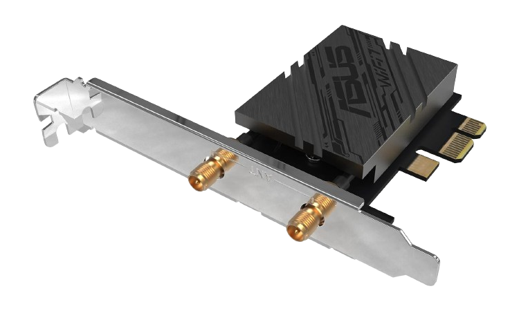 ASUS PCE-BE92BT WiFi 7 PCI-E, Bluetooth 5.4, with Compatible with Intel motherboards, 2 External Antennas. Supporting 6GHz Band, 320MHz Adapter