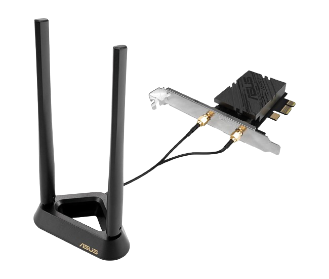 ASUS PCE-BE92BT WiFi 7 PCI-E, Bluetooth 5.4, with Compatible with Intel motherboards, 2 External Antennas. Supporting 6GHz Band, 320MHz Adapter
