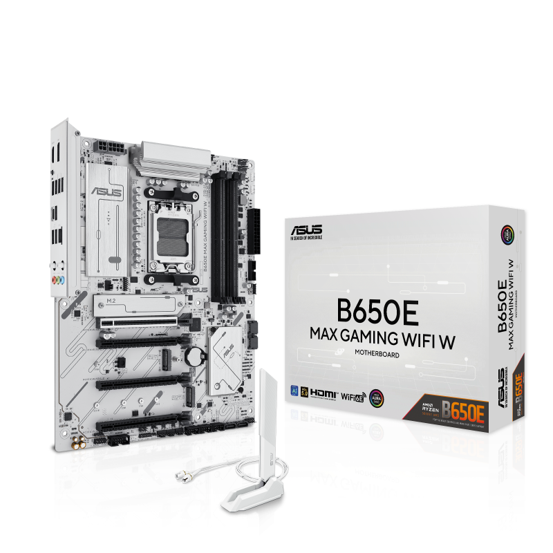 Asus B650E MAX GAMING WIFI AM5 DDR5, White ATX Motherboard