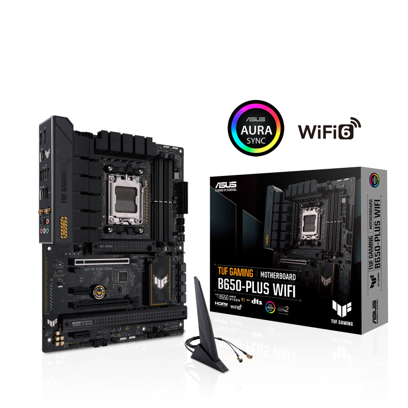 Asus TUF GAMING B650-PLUS WIFI AM5 ATX Black Motherboard