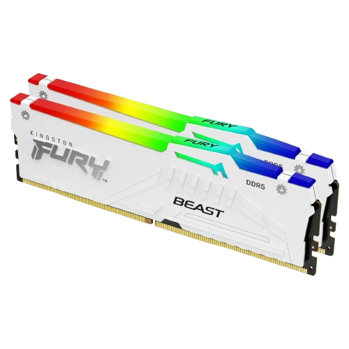 Kingston FURY Beast RGB 16GB 5200MT/s DDR5 CL40 DIMM (Kit of 2) White Memory