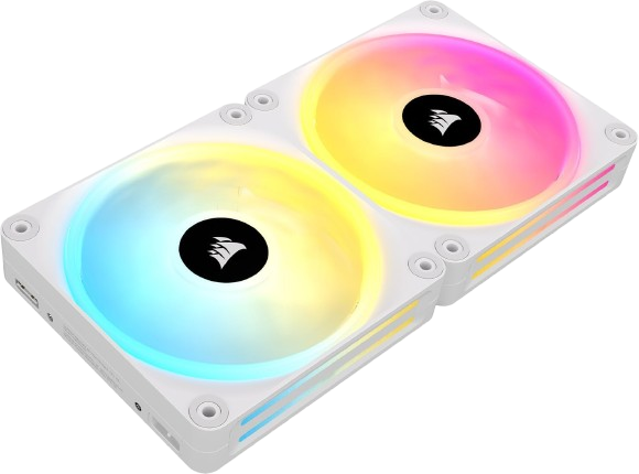 Corsair iCUE LINK QX140 RGB 140mm PWM PC White Dual Fans Starter Kit with iCUE LINK System Hub