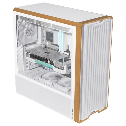 LIAN LI LANCOOL 217 Genuine Walnut Wood White Mid-Tower ATX Case