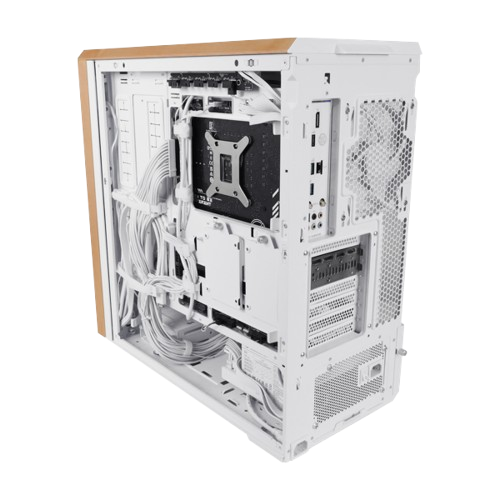 LIAN LI LANCOOL 217 Genuine Walnut Wood White Mid-Tower ATX Case