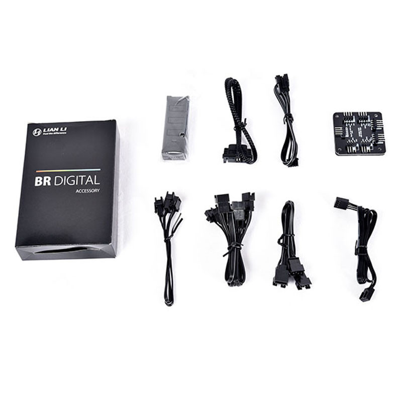 LIAN LI BORA DIGITAL Series RGB BR DIGITAL-3R S, 120mm Addressable RGB LED PWM Fan, 3 FANS Pack - Silver Frame