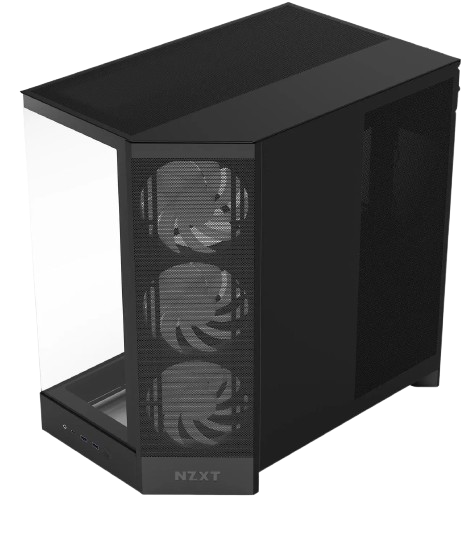 NZXT H9 Flow RGB Dual-Chamber ATX Mid Tower Black Gaming Case 