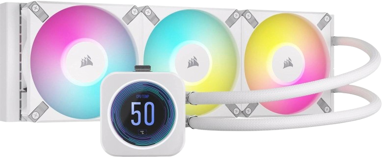 Corsair iCUE H150i ELITE LCD XT Display Liquid CPU Cooler 360mm, White