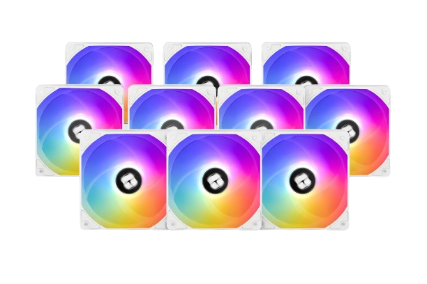 Thermalright C12W ARGB 120mm, Kit of 4 Standard & 6 Reversed Silent White Fans