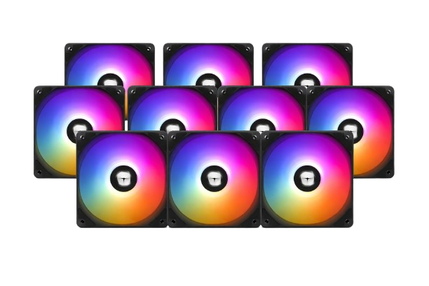 Thermalright C12B ARGB 120mm, Kit of 4 Standard & 6 Reversed Silent Black Fans