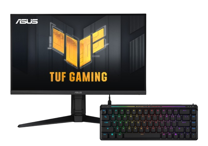 ASUS TUF VG27AQML1A-J 27-inch, QHD, IPS, 260Hz Overclock, 1ms, Freesync Premium, Gaming Monitor + Asus M605 ROG FALCHION ACE HFX Arabic Keys Keyboard Bundle