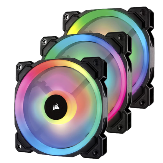 Corsair LL120 RGB 120mm Dual Light Loop RGB LED PWM Fan, 3 Fans Pack with Lighting Node PRO