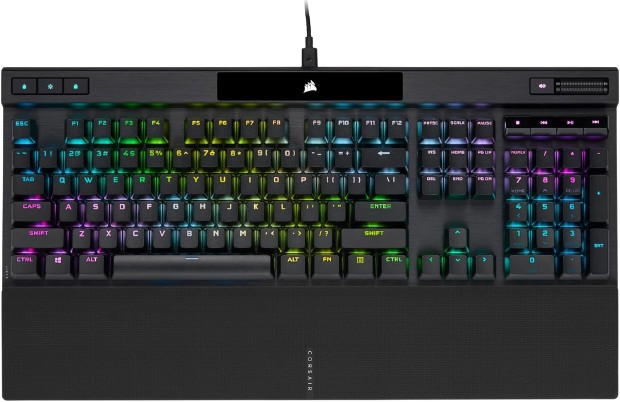 كيبورد ألعاب ميكانيكي كورسير K70 RGB برو مع مفاتيح بولي كاربونيت ومفاتيح عربية، مزود بمفاتيح تشيري إم إكس (CHERRY® MX Red).